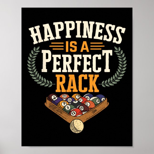 Rack Funny Pool Billiard Game Snooker Pool Player Poster (Vorne)