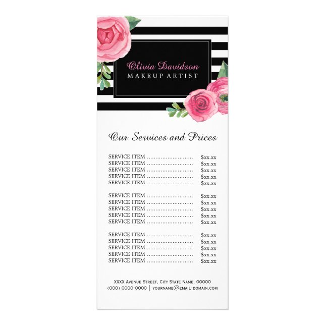 Rack-Karte für den hübschen Blumensalon Werbekarte (Vorne)
