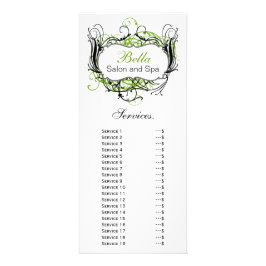 Rack-Karte mit schick-grüner, schwarzer und weißer Werbekarte