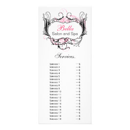Rack-Karte mit schick rosa, schwarz und weiß Servi Werbekarte