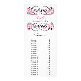 Rack-Karte mit schick rosa, schwarz und weiß Servi Werbekarte