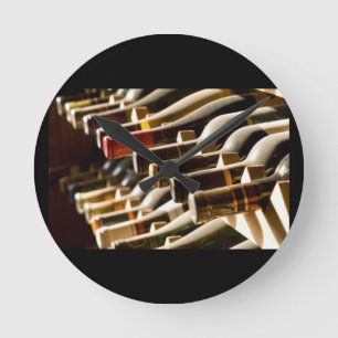 RACK OF WINE BOTTLES WALL CLOCK RUNDE WANDUHR