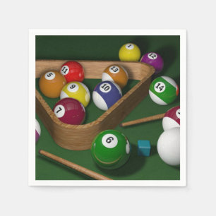 "Rack sie auf", Spiel der Billard Serviette