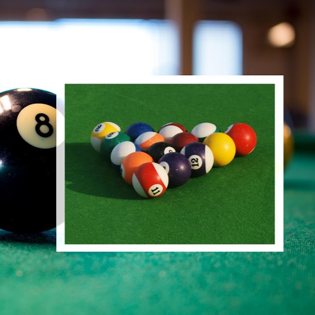 Racked Pool Balls on Pool Table Postcard Postkarte (Von Creator hochgeladen)