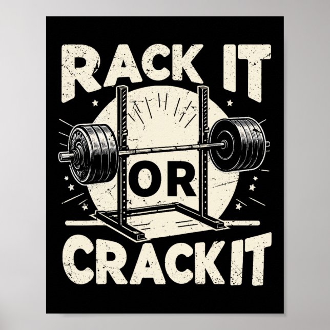 Racken oder Crack-It-Barbell-Bodybuilding 1 Poster (Vorne)