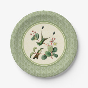 Racket Schwanz Hummingbird Damask Paper Teller