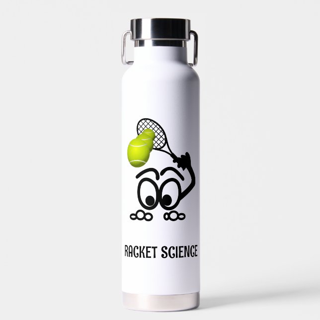 Racket Science Funny Tennis Player Trinkflasche (Vorne)