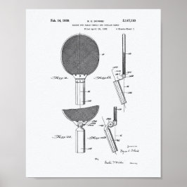 Racket Table Tennis 1939 Patentkunst - Weißbuch Poster