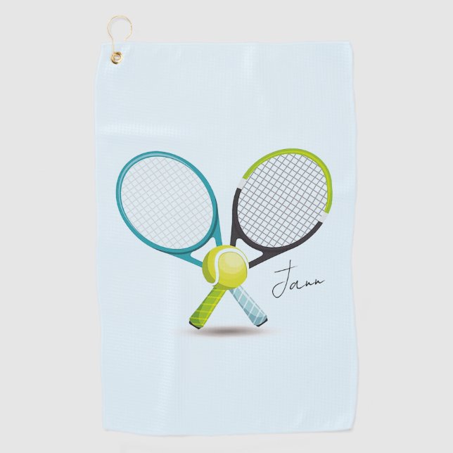 Racket und Ball Tennis Sweattuch Golfhandtuch (Vorderseite)