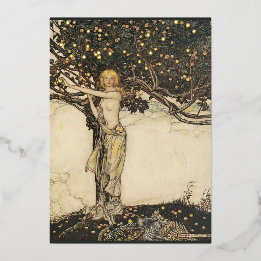 Rackhams Freya (Wagner) Goldfolie-Postkarten Folien Feiertagskarte