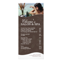 Rackkarte für Salon und Wellness-Center Werbekarte