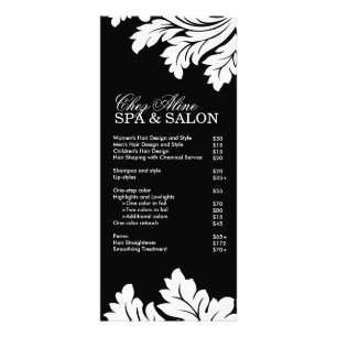 Rackkarte für Salon und Wellness-Center Werbekarte