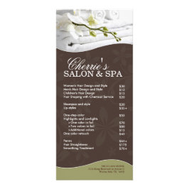 Rackkarte für Salon und Wellness-Center Werbekarte