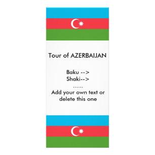 Rackkarte mit der Flagge Aserbaidschans Werbekarte