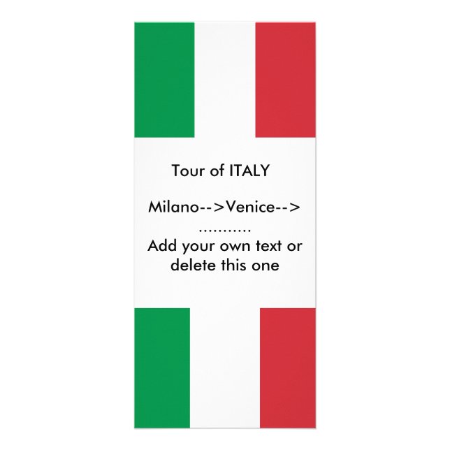 Rackkarte mit der Flagge Italiens Werbekarte (Vorne)