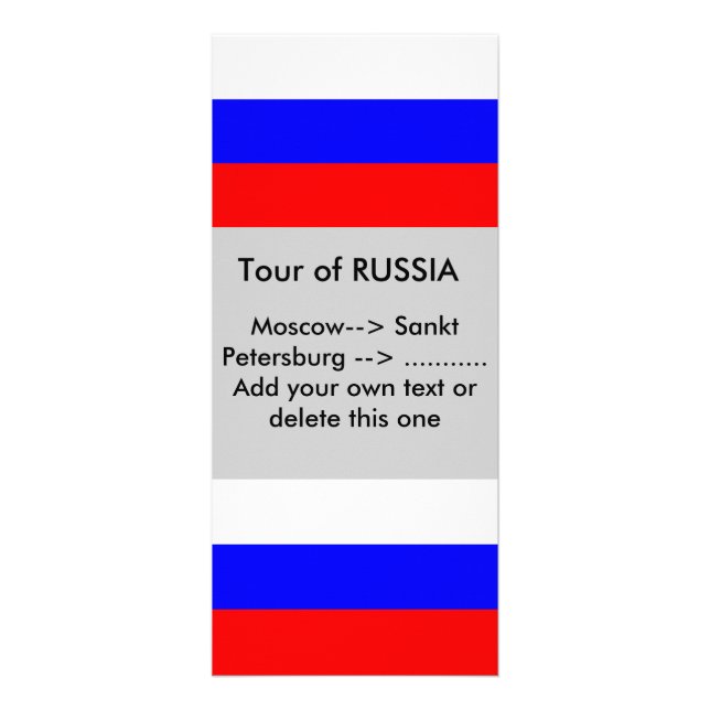 Rackkarte mit der Flagge Russlands Werbekarte (Vorne)
