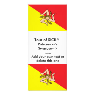 Rackkarte mit der Flagge Siziliens, Italien Werbekarte