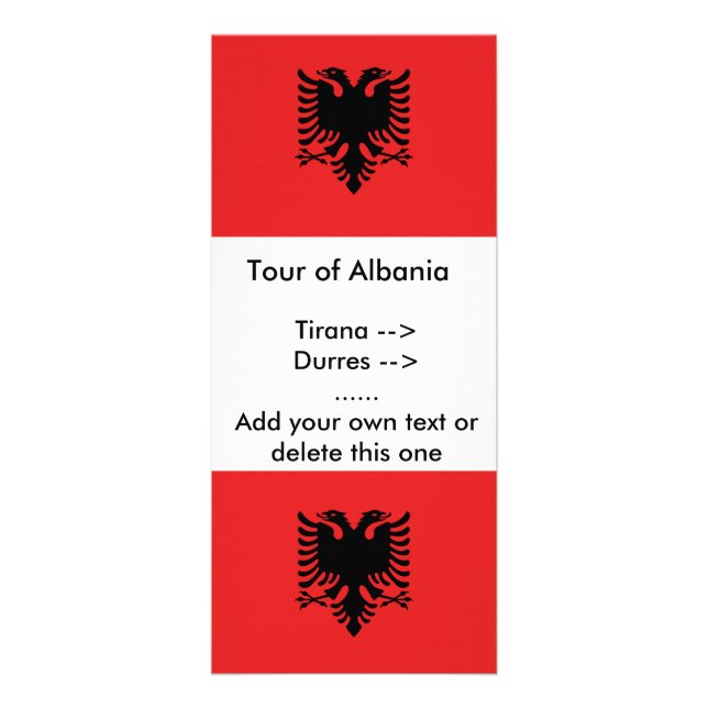 Rackkarte mit Flagge Albaniens Werbekarte (Vorne)