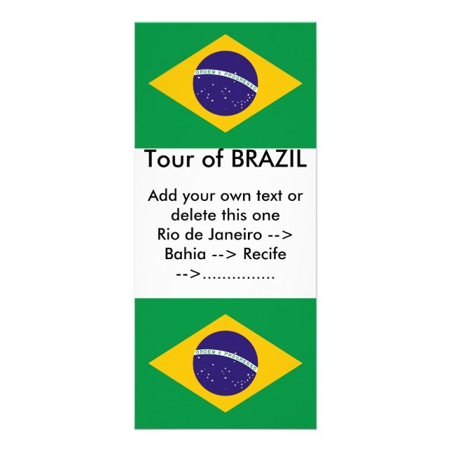 Rackkarte mit Flagge Brasiliens Werbekarte (Vorne)