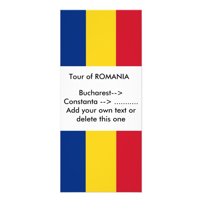 Rackkarte mit Flagge Rumäniens Werbekarte (Vorne)