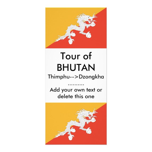 Rackkarte mit Flagge von Bhutan Werbekarte (Vorne)