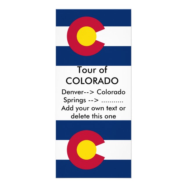 Rackkarte mit Flagge von Colorado, USA Werbekarte (Vorne)