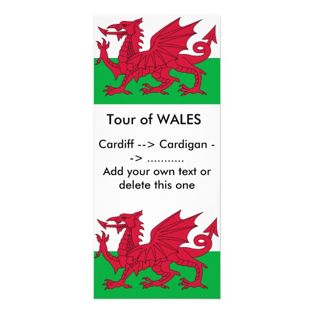 Rackkarte mit Flagge von Wales Werbekarte (Vorne)
