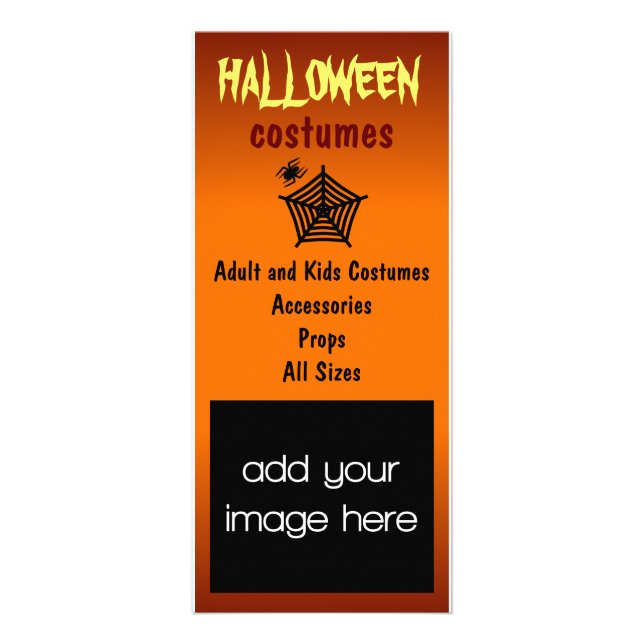 Rackkarten für Schwarze Spinnen und WebHalloween-K Werbekarte (Vorne)