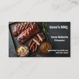 Racks aus gegrillten Rippen mit heißen Links Visitenkarte