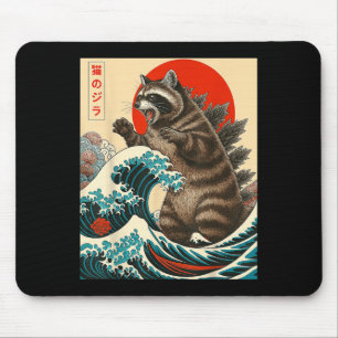 Raconzilla Raccoon Japanische Kunst Mousepad