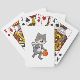 Racoon als Basketballspieler mit Basketball Spielkarten