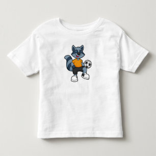 Racoon als Fußballspieler mit Fußball Kleinkind T-shirt