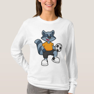 Racoon als Fußballspieler mit Fußball T-Shirt