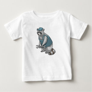 Racoon als Handwerker mit Wrench Baby T-shirt