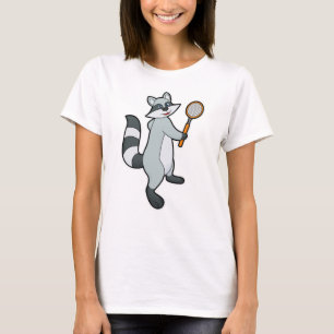 Racoon als Tennisspieler mit Tennisschläger T-Shirt