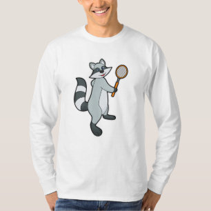 Racoon als Tennisspieler mit Tennisschläger T-Shirt