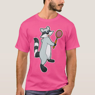 Racoon als Tennisspieler mit Tennisschläger T-Shirt