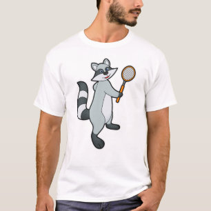 Racoon als Tennisspieler mit Tennisschläger T-Shirt