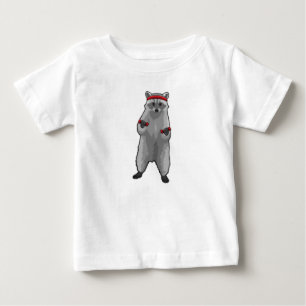 Racoon an der Fitness mit Dumbells Baby T-shirt