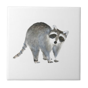 Racoon Aquarellfarbe Vintag Fliese