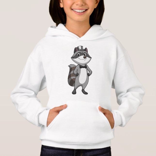 Racoon as Groom mit Krawatte Hoodie (Vorderseite)