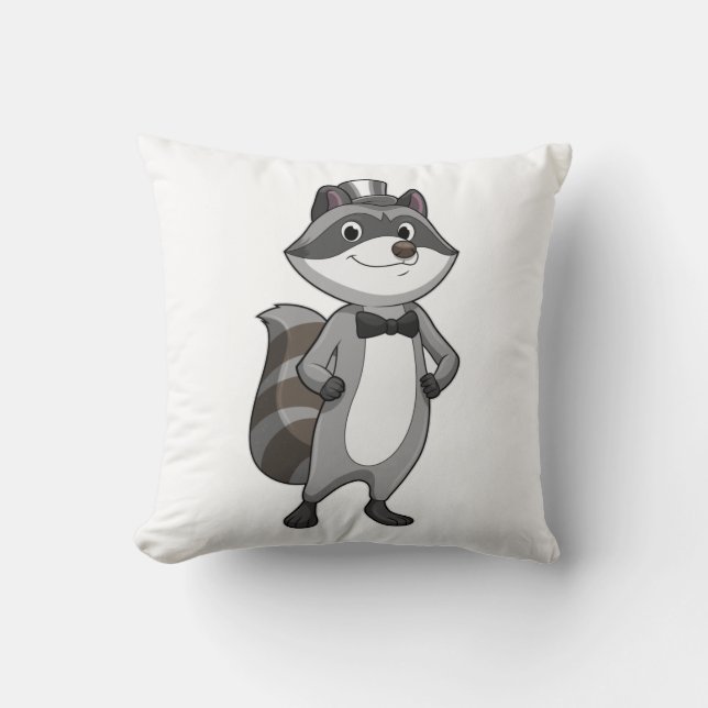 Racoon as Groom mit Krawatte Kissen (Vorderseite)