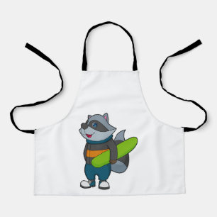 Racoon as Snowboarder with Snowboard Schürze