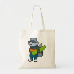 Racoon as Snowboarder with Snowboard Tragetasche