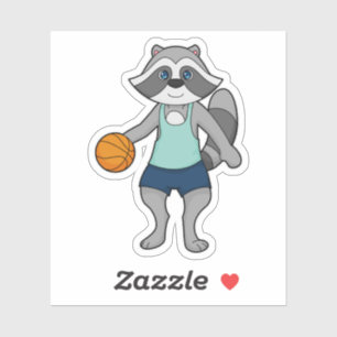 Racoon Basketball-Spieler Basketball Aufkleber