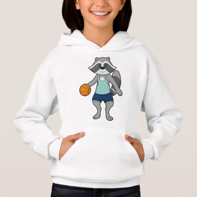 Racoon Basketball-Spieler Basketball Hoodie (Vorderseite)