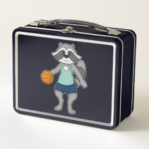 Racoon Basketball-Spieler Basketball Metall Brotdose