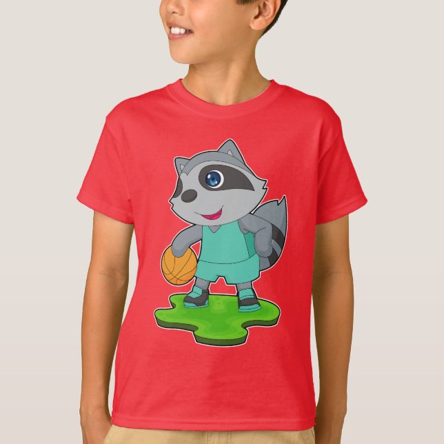 Racoon Basketball-Spieler Basketball T-Shirt (Vorderseite)