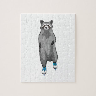 Racoon bei Ice Skaten mit Ice-Skaten