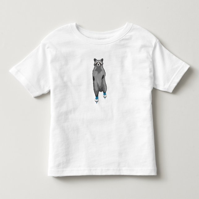 Racoon bei Ice Skaten mit Ice-Skaten Kleinkind T-shirt (Vorderseite)